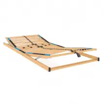Sommier à lattes 90x200 avec 28 lattes 5 zones avec tête et pied réglables - Arne