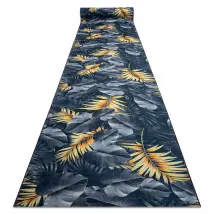 TAPIS DE COULOIR antidérapant LOTUS FERNS 45270 Feuilles gris L'or lavable 60cm 60x1100 cm