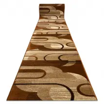 Tapis de couloir ROYAL HE405 GÉOMÉTRIQUE marron crème 100cm 100x110 cm