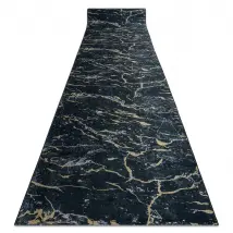 TAPIS DE COULOIR antidérapant LOTUS GALACTIC 9523 Marbre noir L'or lavable 80cm 80x700 cm