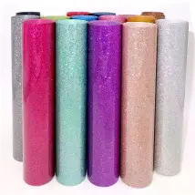 Vinyle thermocollant pailleté 22 couleurs pour vêtements, facile à désherber, film décoratif très flexible, facile à découper~00620