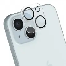 Crong Protection d'Objectif Caméra iPhone 15 / 15 Plus Lens Shield Antichoc Noir transparent