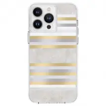 CASE MATE Coque MagSafe pour iPhone 14 Pro Max Décorée de Nacre Pearl Stripes Transparent