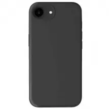 Crong Coque pour iPhone 16e MagSafe en Silicone Souple Antichocs Noir