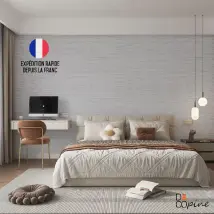 Papier peint autoadhésif 3D effet pierre grise 60×300 cm