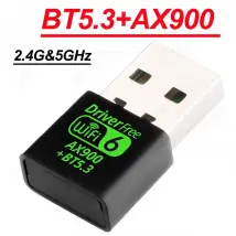 Adaptateur USB WiFi 6 & Bluetooth 5.3,900 Mbps double bande 2,4/5 GHz réseau sans fil,mini dongle WiFi pour PC
