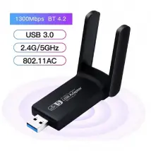 Adaptateur USB WiFi 5 Dual Band & Bluetooth 4.2, 1300 Mbps double bande 2,4/5 GHz réseau sans fil,mini dongle WiFi pour PC