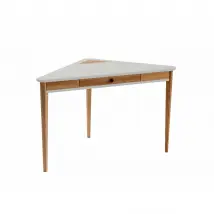 Ashme Bureau d'angle avec tiroir, 114 x 61, Gris perle, Ragaba