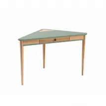 Ashme Bureau d'angle avec tiroir, 114 x 61, Vert sauge, Ragaba