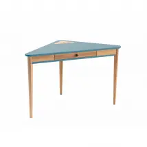 Ashme Bureau d'angle avec tiroir, 114 x 61, Bleu tendre, Ragaba