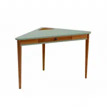 Ashme Bureau d'angle avec tiroir, 114 x 61, Vert sauge, chêne, Ragaba