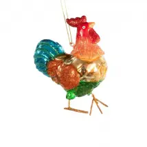 Coq coloré boule de Noël