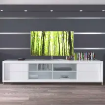 Meuble TV laqué blanc 240 cm Avec 8 Rangements Buffet design morderne