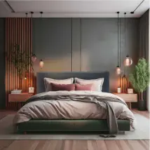 Tête de lit largeur 160 x 80 cm tissu couleur Gris sombre