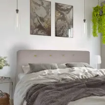 Tête de lit largeur 180 x 110 cm tissu couleur Taupe Gris