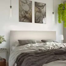 Tête de lit largeur 180 x 110 cm simili cuir couleur Beige