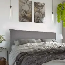 Tête de lit largeur 180 x 110 cm tissu couleur Gris