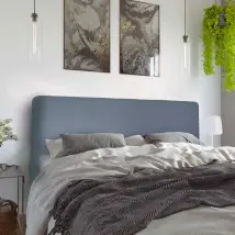 Tête de lit largeur 180 x 90 cm tissu couleur Gris bleu