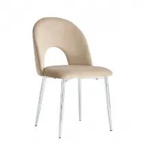 Lot de chaises TEDDY Chrome velours