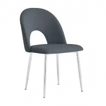 Lot de chaises TEDDY Chrome velours