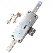 Serrure de volet roulant en applique DOM 156 mm cylindre intégré 2 clés porte de garage