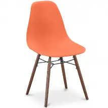 Chaises de Salle à Manger - Design Scandinave - Pieds en Bois Foncé - Skögur Orange