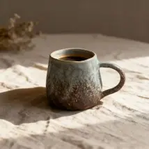 Tasse en céramique artisanale bleue – 90 ml