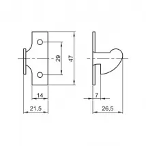 Mentonnet à vis pour loqueteau 176 gauche ROBERT COUILLET M176G