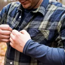 Chemise à carreau homme NEO TOOLS 81-541 bleue olive noire/Taille:S