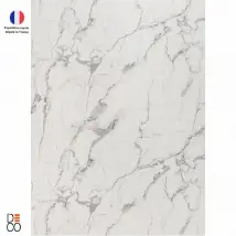 Panneau mural PVC Decopine 65×120 cm – Finition brillante, effet marbre gris