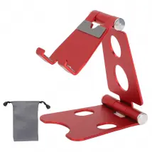 Support de téléphone multi-angle pour bureau et ordinateur portable - Rouge