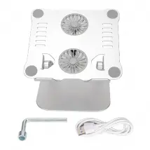 Support de refroidissement pliable pour ordinateur portable en alliage daluminium avec 2 ventilateurs