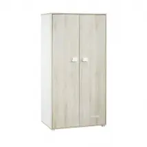 Armoire chambre bébé 2 portes SMILE Hêtre Cendré