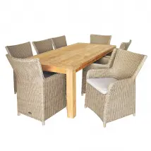 Chillvert Salon de Jardin Napoles - Bois résine avec coussins
