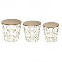 ATMOSPHERA Lot de 3 tables dorées Kumi
