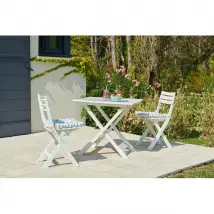 Carrefour Set Balcon 1 Table + 2 Chaises - Blanc