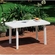Carrefour FARO - Table de jardin Rectangulaire Blanc