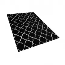 Tapis Yelki Viscose Noir Argenté 140x200 cm - Beliani