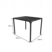 Habrita PER2430BI Pergola Bioclimatique - 7.20m² - Gris Anthracite