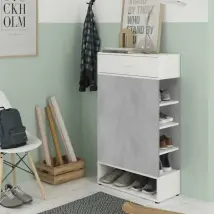 Meuble à chaussures Blanc/Béton - KIYIN