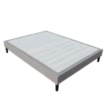 Sommier Tapissier Gris 80x190 déhoussable housse lavable - revetement Tissu Polyester