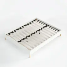 Sommier à lattes 140x190 cm - Tissu Blanc