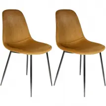 Chaises Giulia Velours - Jaune moutarde