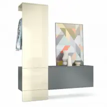 MPC Vestiaire - Gris et crème - 156.5 x 193 x 35 cm