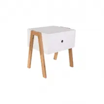 the_home_deco_factory Table de chevet empilable Blanc