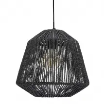 Suspension luminaire effet corde Ethnik - H. 90 cm - Noir