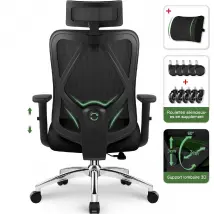 Lexzurn Chaise de Bureau - Noir