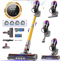 Lexzurn Aspirateur Balai 55000pa 70min 3 Vitesses