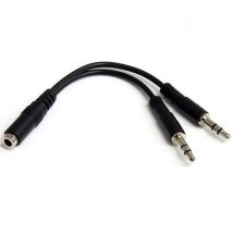 StarTech.com Câble adaptateur Jack 3.5 mm à 4 broches vers 2x Jack 3.5 mm à 2 broches