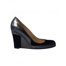 Christian Louboutin Metalen Plateau Pumps in Grijs Leer